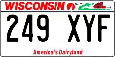 WI license plate 249XYF