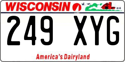 WI license plate 249XYG