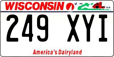 WI license plate 249XYI