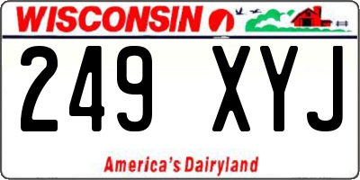 WI license plate 249XYJ