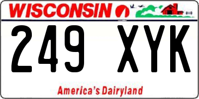 WI license plate 249XYK