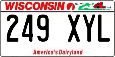 WI license plate 249XYL
