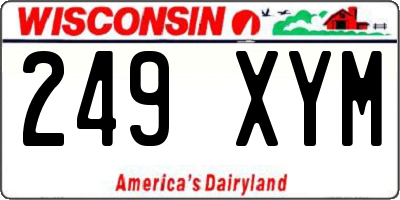 WI license plate 249XYM