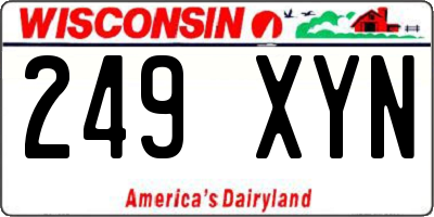 WI license plate 249XYN