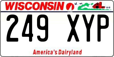 WI license plate 249XYP