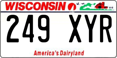 WI license plate 249XYR