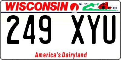 WI license plate 249XYU