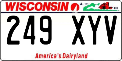 WI license plate 249XYV