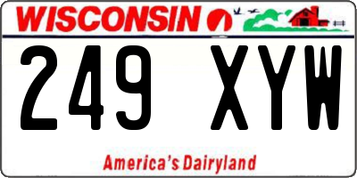 WI license plate 249XYW