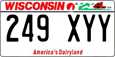 WI license plate 249XYY
