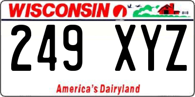 WI license plate 249XYZ