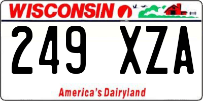 WI license plate 249XZA