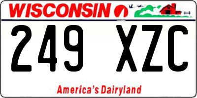 WI license plate 249XZC