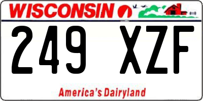 WI license plate 249XZF