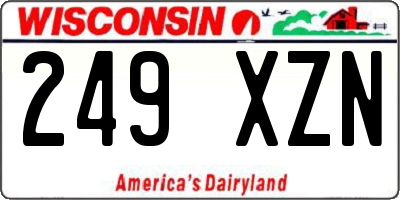 WI license plate 249XZN