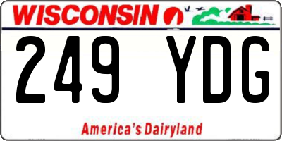 WI license plate 249YDG