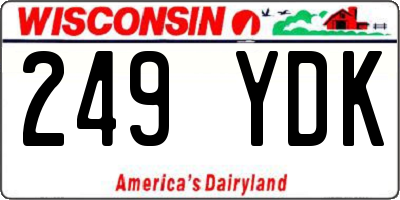 WI license plate 249YDK