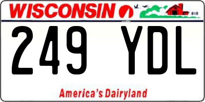 WI license plate 249YDL