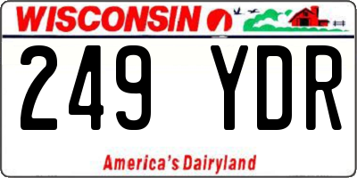 WI license plate 249YDR