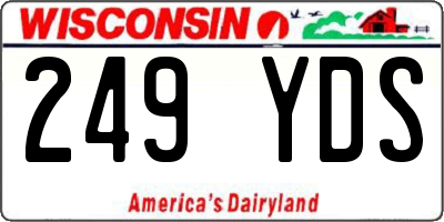 WI license plate 249YDS