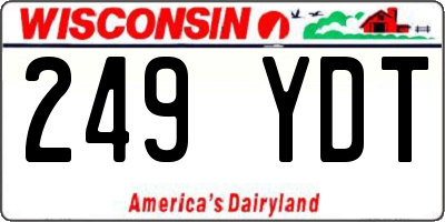 WI license plate 249YDT