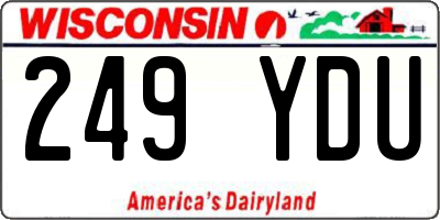 WI license plate 249YDU