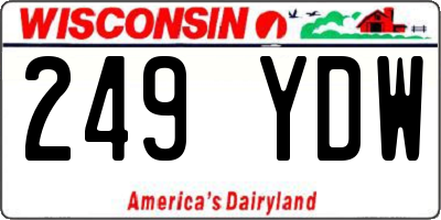 WI license plate 249YDW