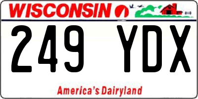 WI license plate 249YDX