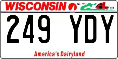 WI license plate 249YDY