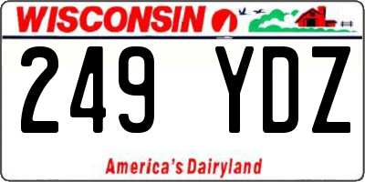 WI license plate 249YDZ