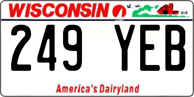 WI license plate 249YEB