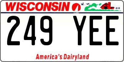 WI license plate 249YEE