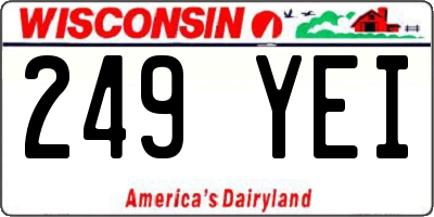 WI license plate 249YEI