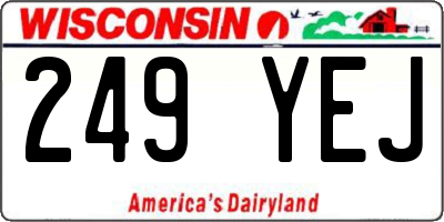 WI license plate 249YEJ