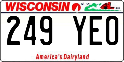 WI license plate 249YEO