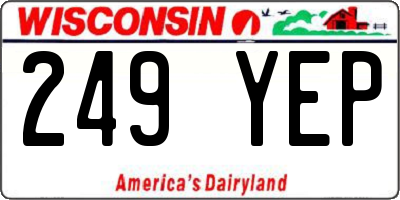 WI license plate 249YEP