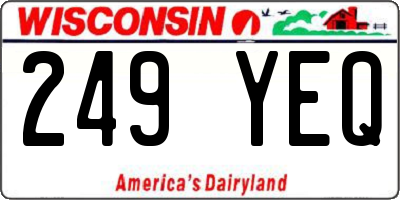 WI license plate 249YEQ