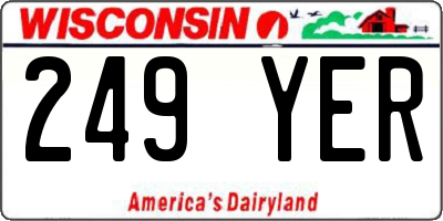 WI license plate 249YER