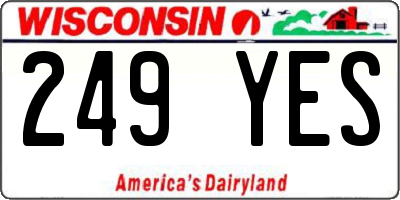 WI license plate 249YES