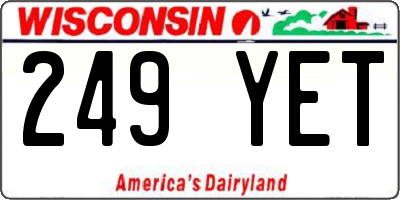 WI license plate 249YET
