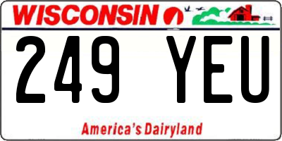 WI license plate 249YEU