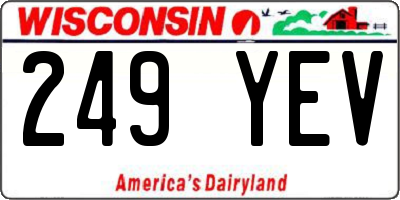 WI license plate 249YEV