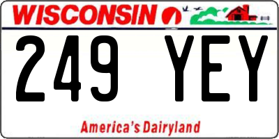 WI license plate 249YEY