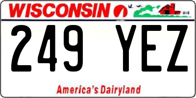 WI license plate 249YEZ