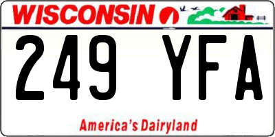 WI license plate 249YFA