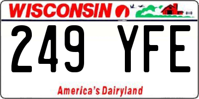WI license plate 249YFE