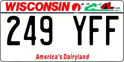 WI license plate 249YFF