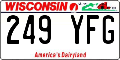 WI license plate 249YFG