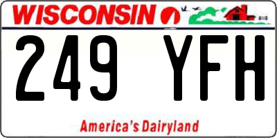 WI license plate 249YFH