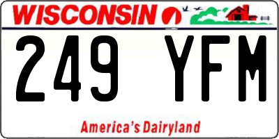 WI license plate 249YFM